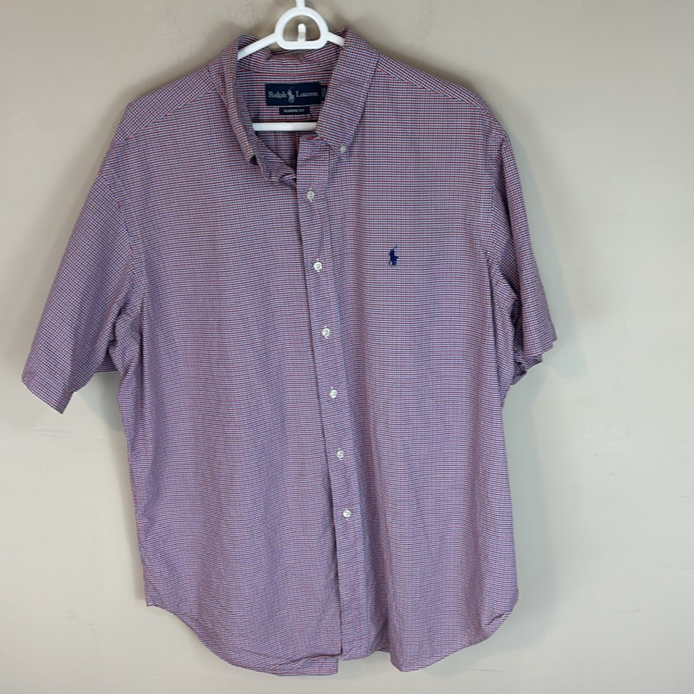 Ralph Lauren Cotton Plaid Button down Short Sleeve Shirt Size XL - Picture 11 of 11